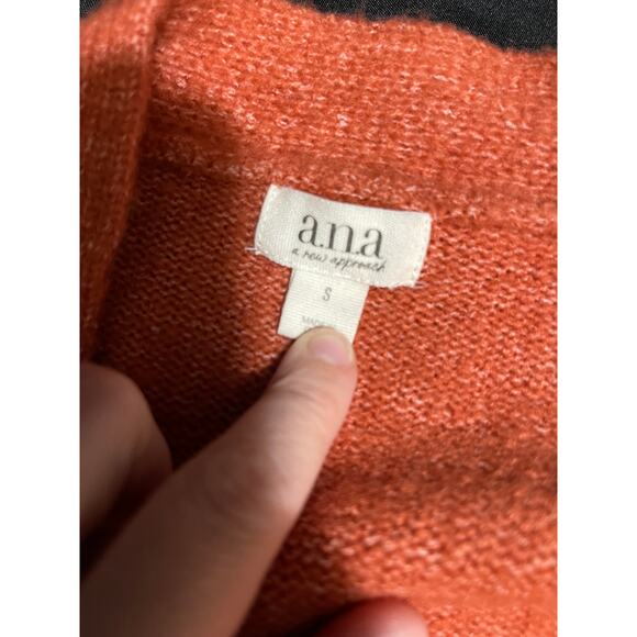 A.N.A. A New Approach Rust Orange Tight Knit Size Small Cardigan Sweater - Picture 2 of 8